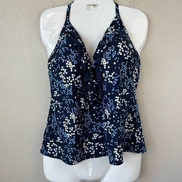 NWT MICHAEL Michael Kors Floral Tankini Top Size L - Picture 1 of 5